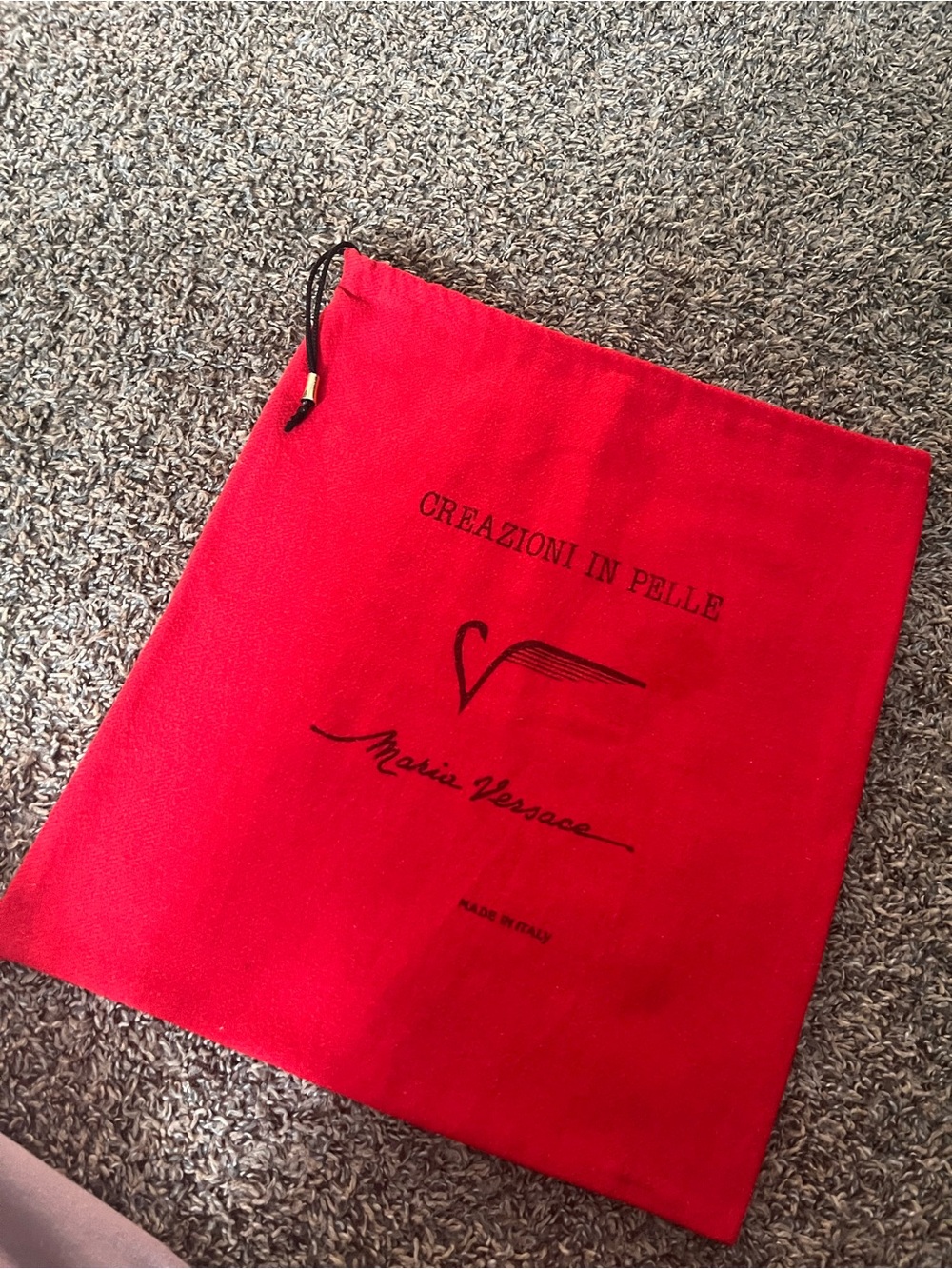 Vintage Maria Versace Dust Bag Creazioni in Pelle Italy Red